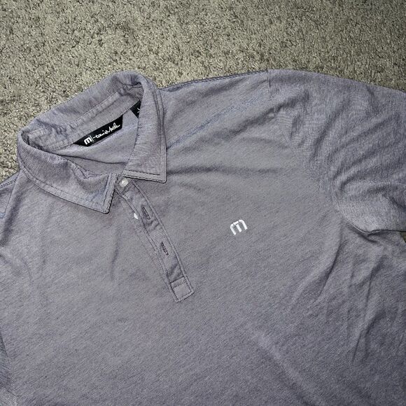 Travis Mathew Polo Shirt Mens L Purple Golf Casual Stretch Short Sleeve Logo - Picture 1 of 6